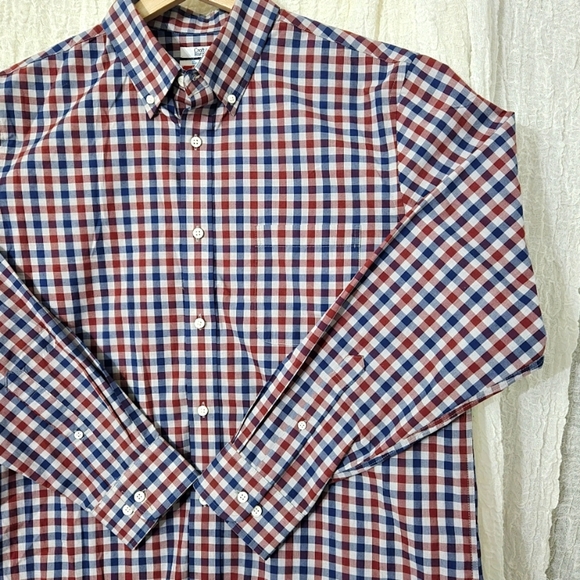Croft & Barrow Easy Care Button-down Shirt Men's Sz L Blue Red Check Collared - Picture 3 of 10